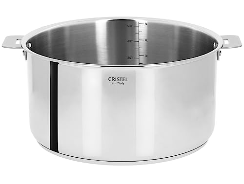 Cristel - F24QMP- Faitout inox 24cm sans poignée amovible - Collection Casteline