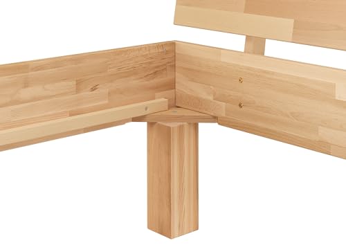Erst-Holz®Hohes, stabiles Massivholzbett 120x220 für XXL-Gewicht Seniorenbett inkl. Federholzrahmen, Matratze 60.81-12-220 FV M – Bild 8