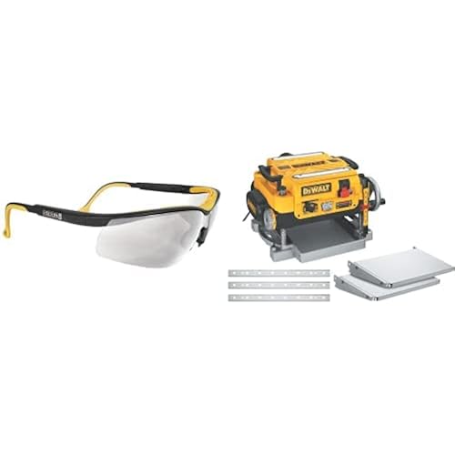 DEWALT 13-Inch Thickness Planer, Three Knife, Two-speed with Protective Safety Glasses (DW735X & DPG55-1C)