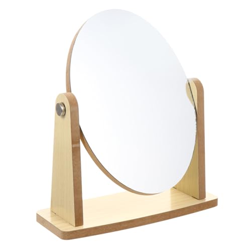 Espejo de tocador plegable de bambú portátil para maquillaje miniatura 6