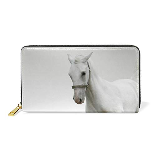 Preisvergleich Produktbild XiangHeFu Frauen Geldbörse Geldbörse Pferd Tier Clutch Bag Zipper Leder