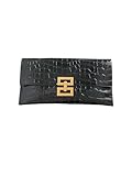 Verdusa Women's Clutch Evening Bags Trendy Envelope Handbags Metallic Purses Black One Size