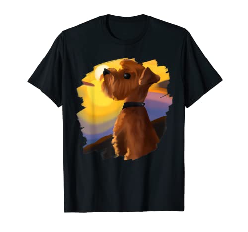 Arte de perro escocés Norfolk Terrier Sunset Vintage Retro Camiseta