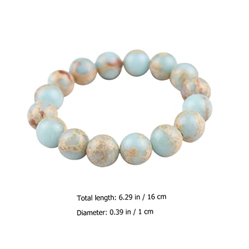 Pulseras de cuentas naturales azules YXWYXWA para yoga y decoración de niñas 5