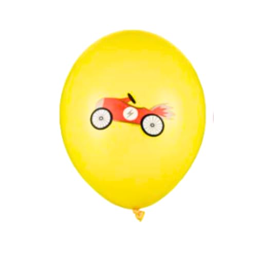 Image of Party Decorz Racing Car Balloon Set of 7 Pcs (1pcs Racing Car Foil Balloon + 4pcs Car Printed Balloon + 4pcs Chrome Balloon) For Racing Car Theme, Birthday Party Decoration