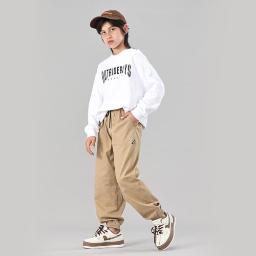 MINI PANDA Boys Stretch Pull On Jogger Pants，Twill Chino Pants for Kids2
