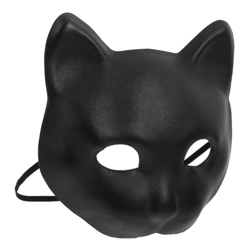 Ciieeo Black Lightweight Panther Cosplay Mask: Animal Masquerade Face Cover for Halloween Themed Events and Party Use Comfortable Fit EVA Design Lightweight
