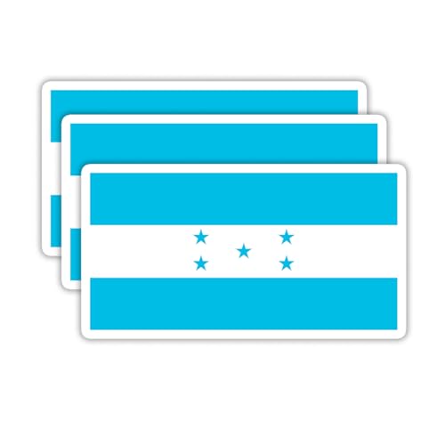 Image of (3PCS) Honduras Flag stickers, Countries Flag Stickers - Waterproof Vinyl Decals For Laptops, Tumblers, Water Bottles, Books, Scrapbooks, Size 3 x 1.6 Inch