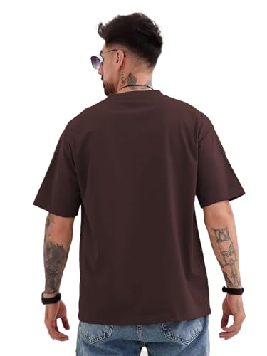 Image of LEOTUDE Men's Cottonblend Oversized Round Neck T-Shirt | T Shirt for Man
