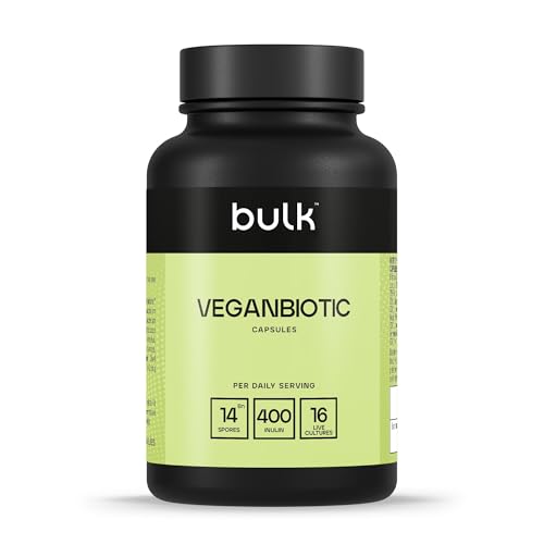 Bulk Veganbiotic, Probiotisch, 16 Lebendkulturen,14 Mrd. CFU pro Portion, Inulin, Veganes Probiotikum mit Inulin, 60 Tabletten