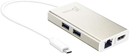 j5create USB C Hub Multi-Adapter Docking Station with HDMI 4K, 2X USB 3.1 SuperSpeed Ports, Ethernet, Power Delivery 2.0 (JCA374)