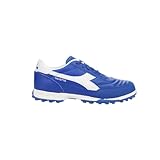 Diadora Calcetto Youth Turf Soccer Shoes - Soft Leather, EVA Midsole, Rubber Outsole, Unisex (Blue/White, US Footwear Size System, Big Kid, Numeric, Medium, 4.5)