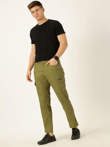 Image of Thomas Scott Men's | Solid | Light Weight | Breathable Fabric | 6 Pocket | Ankle Length | Mid Rise | Regular Fit | Cotton Blend | Button Waist | Chino Trouser | Pants