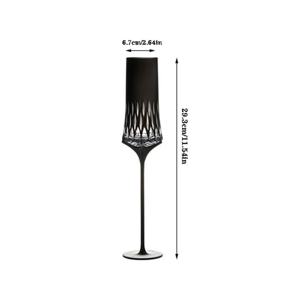 Flûtes à champagne Flûte à champagne sur pied en cristal, lot de 2 verres à champagne noirs, capacité de 150 ml for fiançailles et mariage Verres à champagne