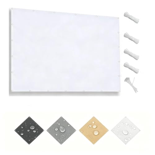 UIYIUI Sun Shade Sail for Garden 6x10ft Waterproof Rectangle Patio Sunshade Sunscreen Awning Canopy with Grommets for Outdoors, Garden, Patio, Porch, 95% UV Block, White