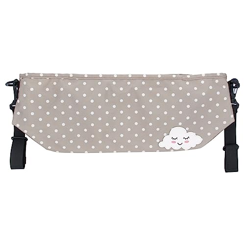 PARSA Beauty Baby Kinderwagentasche beige mit Wolkenstickerei – Kinderwagen Organizer mit viel Stauraum – Buggy Orangizer – Organizer Kinderwagen – Tasche Kinderwagen – Kinderwagenorganizer