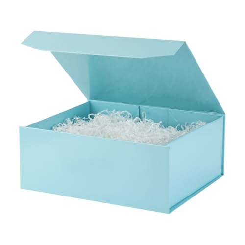 PACKGILO Blue Large Magnetic Gift Box with Lid 13x11x5.3 In 1 Pack