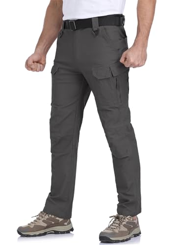 NAVEKULL Men's Flex Tactical Pants Cotton Stretch Work Cargo Pants Lightweight EDC Outdoor Hiking Trousers