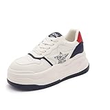  Zapatillas con Plataforma para Mujer Zapatillas Gruesas Transpirables y Ligeras cómodas para Caminar con Cordones Antideslizantes para Viajar