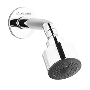 Oleanna Ohs17-hw Steel Overhead Shower with Shower Arm and Wall Flange (Silver, Chrome Finish)