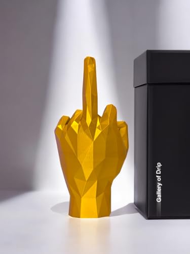 Estatua de dedo medio 20.6 cm color dorado miniatura 1