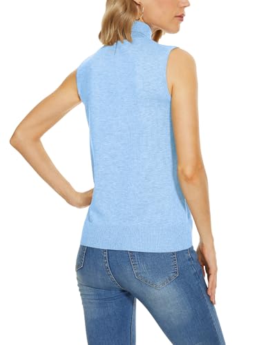 Image of INKOFF Sleeveless Mock Neck Turtleneck Knit Tops Women Dressy Casual Sweater Vest Business Work Tank