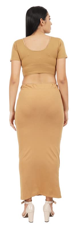 Image of Lycra Blend Cotton Saree Shapewear Petticoat for Women and Girls, Skirts Shapewear Dress for Saree