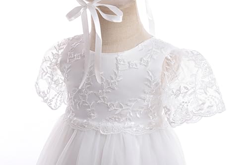 Baby Girls Baptism Dress Christening Lace Floral Embroidered Gown Outfit for Infant Toddler4