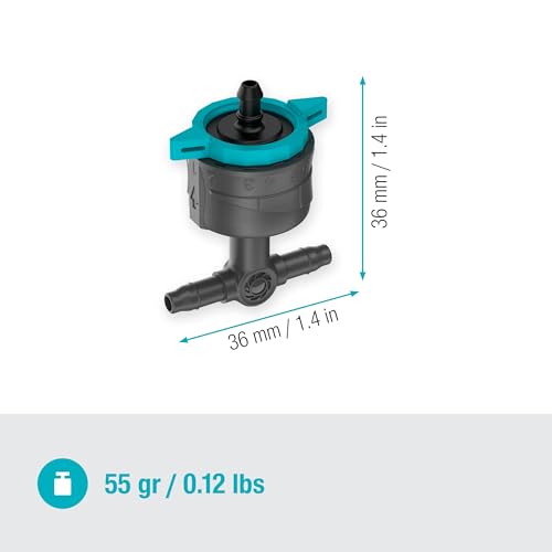 Gardena Micro-Drip-System regulierbarer Reihentropfer 1 bis 8 l/h, druckregulierend: Für Pflanzen mit unterschiedlichem Wasserbedarf, einfache Verbindungstechnik (13314-20)