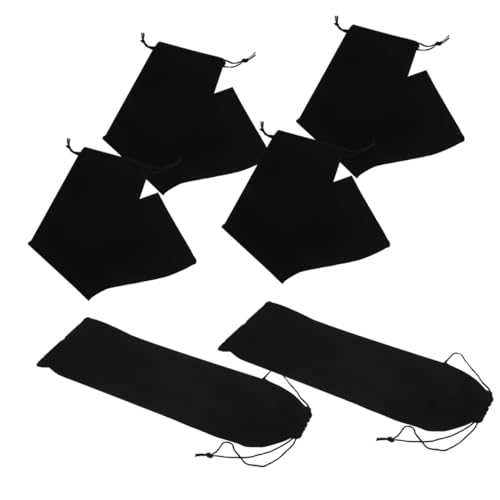 HAPINARY 6 Piezas manga de herramientas para el cabello bolsa de almacenaje bolsa de almacenamiento cepillo para desenredar el cabello peine para alisar el cabello titular de rizador Black