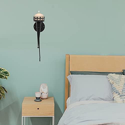 Torch Wall Candle Sconce Vintage Home Decor Led Decor 2Pcs Wall Sconce Wrought Iron Candle Holder Torch Wall Candle Sconce Candle Holder Medieval Vintage Home Decor Led Decor #TOP7