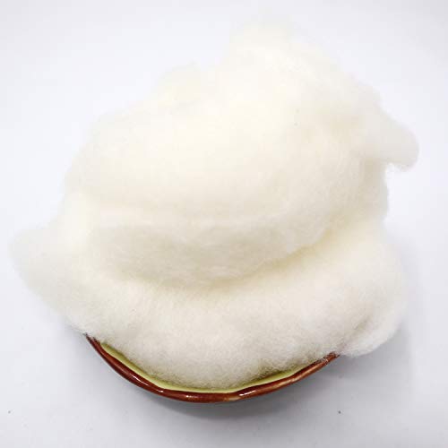Ivie Luxury Organic Cotton Batting Fiber Natural White for Stuffing (Combed Cotton 2lbs)