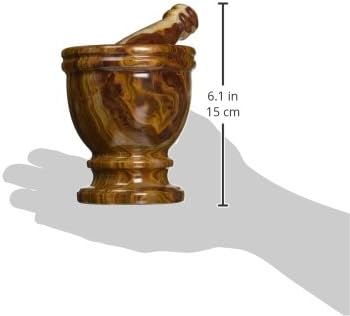 Miniatura 2 de Nature Home Decor MP647ML Multi Onyx - Mortero y mortero de 5 pulgadas con diseño clásico moderno