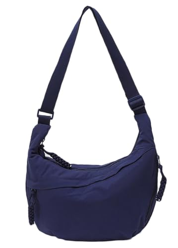 Image of Hobo Bag for Women Men Crescent Shoulder Bag Retro Nylon Canvas Crossbody Bag Slouchy Corduroy Dumpling Bag Purse | Retro