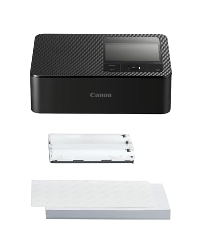 Canon Stampante fotografica portatile SELPHY CP1500 con kit carta, nero - Stampante Bluetooth wireless con accessori - Compatta e leggera - Con 54 fogli di carta 4x6