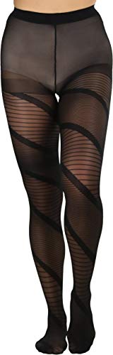 Image of ToBeInStyle Women's Strappy Zig Zag Lace Up Bandage Print Fashion Goth Tights