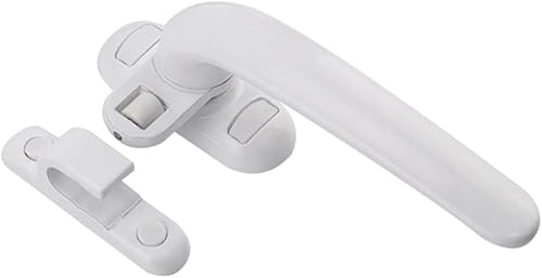 Lcuvimpex White Lockable Window Handle， Aluminum Alloy Casement Window Handle Multicolor Left And Right Hand(,Right Hand)
