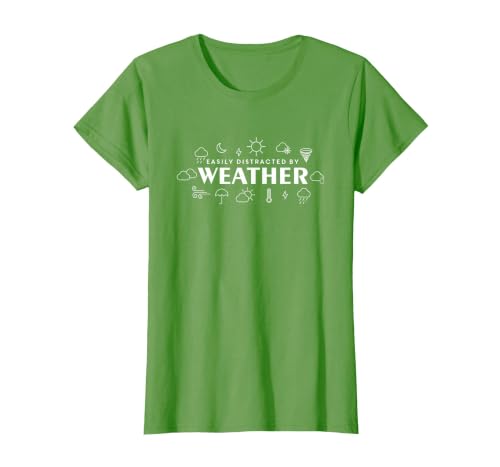 Distracted by the Weather, Meteorology, Weather Expert T-Shirt, Women, Grass Green, 3X-Large