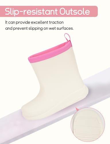 Happy Cherry Toddler Rain Boots Kids Outdoors Waterproof Rubber Boots for Girls Boys Rubber Sole High Snow Boots3