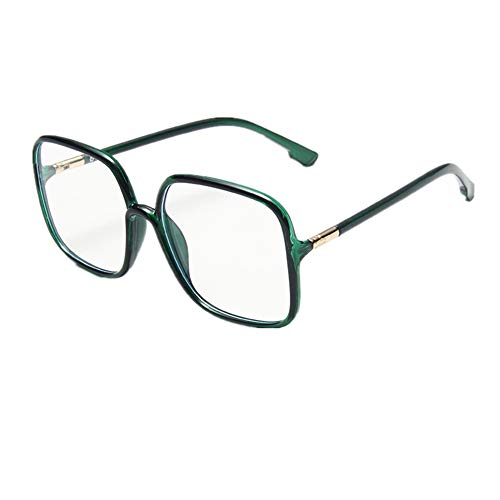 Shiratori Woman's New Retro Blue Light Blocking Glasses Big Frame Nerd Eyeglasses Frame Anti Blue Ray Computer Game Glasses Green