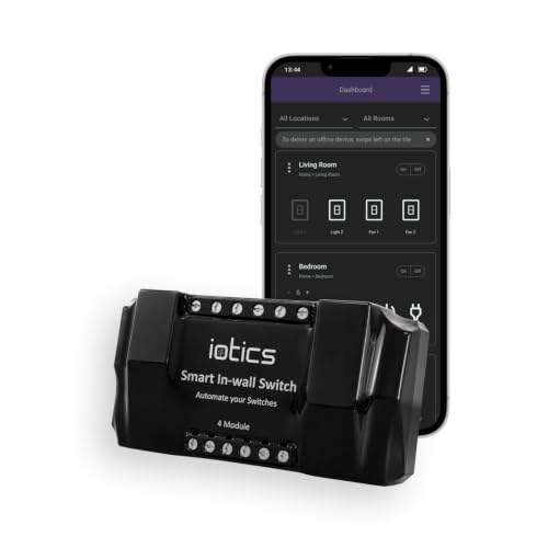 IOTICS In-wall WiFi Smart Switch 4 Gang (4S) | App & Voice Contro...