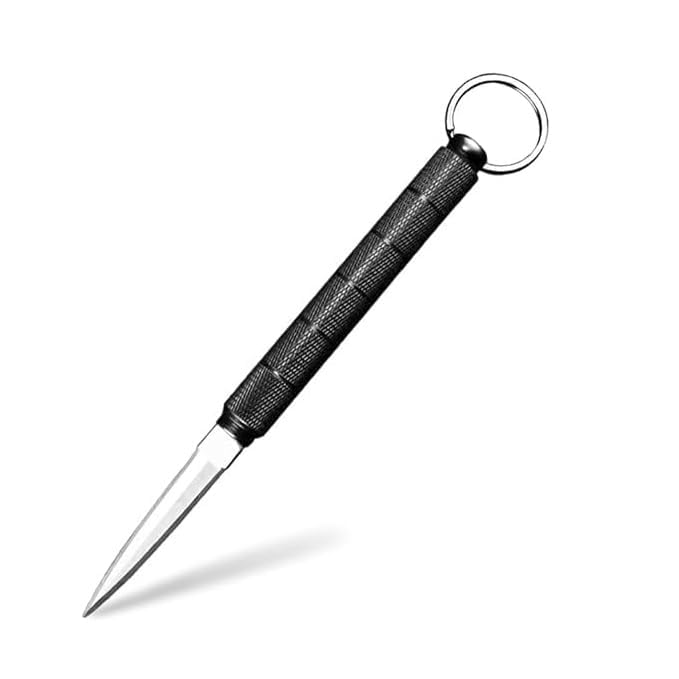 ACUDY Pocket Cutter & Emergency Window Breaker with Keychain | Stainless Steel Utility Knife for Box Opening, Letters & Travel | Compact Car Escape Tool, Self-Defense & Outdoor Survival Gear (Black)