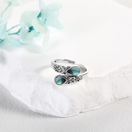 Ring for Women Sterling Silver Adjustable Band Open Rings Jewelry Gifts for Girls3