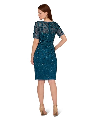 Image of Adrianna Papell Womens Beaded Cocktail Dress