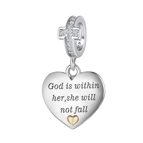 MiWangLing Psalm 46:5 Cross Heart Charm