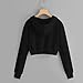 Girls Cropped Zip Up Hoodies Casual Hooded Crop Sweatshirts Long Sleeve Athletic Preppy Track Jacket with Pockets Black
