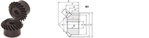 KHK SMS1.5-25R, 1.5, 25 Tooth, Right Hand, Carbon Steel Spiral Miter Gears