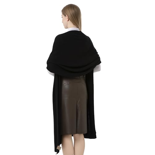 100% Cashmere Wrap Warm Soft Knitted Scarf Stole for Women Airplane Travel Blanket 87x28 in Extra Large Pashmina3