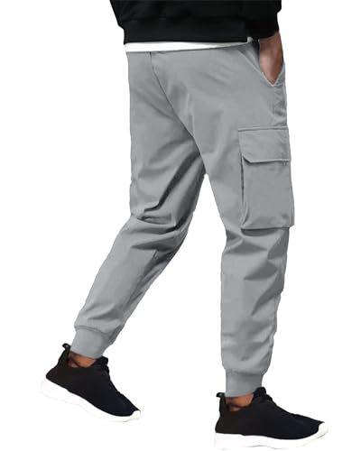 Image of JUGULAR Men's Regular Fit low Rise Cotton Solid Stylish Cargo Track Pants
