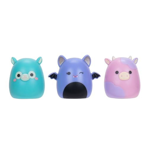 Squish-a-longs by Original Squishmallows Party Pack On-The-Go Playset - Series 1 - Three 1” Mini-Squish with 9 Furnishings - Collect, Trade, & Play